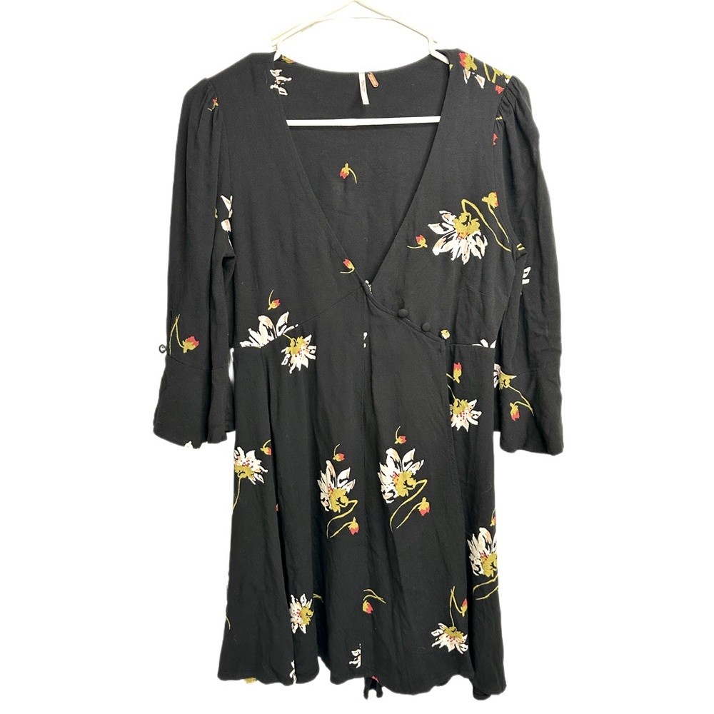 Free People Time on my Side Floral Print Wrap Dress Womens Size Extra Small XS
